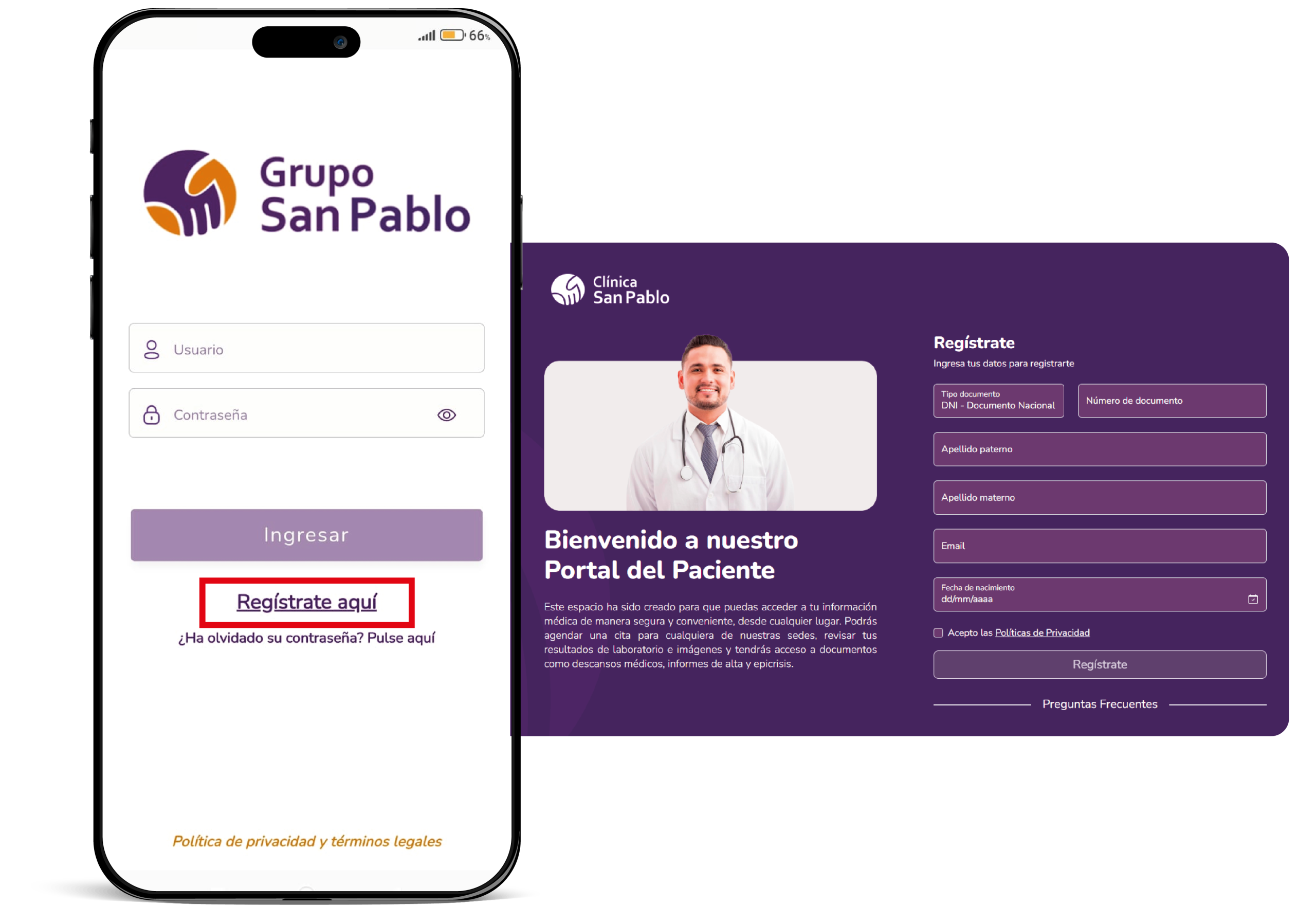 Regístrate fácilmente